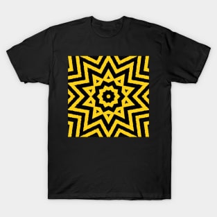 HIGHLY Visible Yellow and Black Line Kaleidoscope pattern (Seamless) 10 T-Shirt